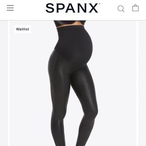 Spanx Maternity Faux Leather leggings size Large